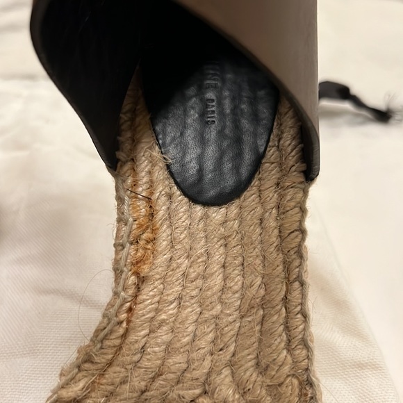 Celine Leather Ankle Wrap Espadrilles Wedge 39 - Picture 3 of 12